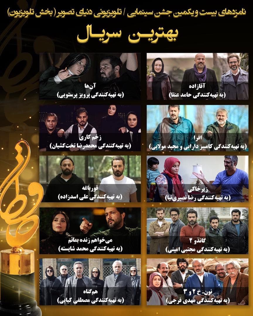 اعلام نامزدهای بخش تلویزیون بیست و یکمین جشن حافظ اعلام نامزدهای بخش تلویزیون بیست و یکمین جشن حافظ