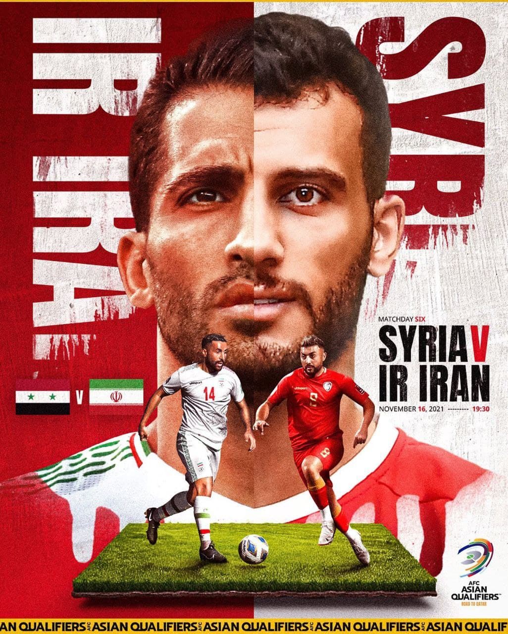 پوستر رسمی AFC به مناسبت دیدار حساس ایران با سوریه پوستر رسمی AFC به مناسبت دیدار حساس ایران با سوریه