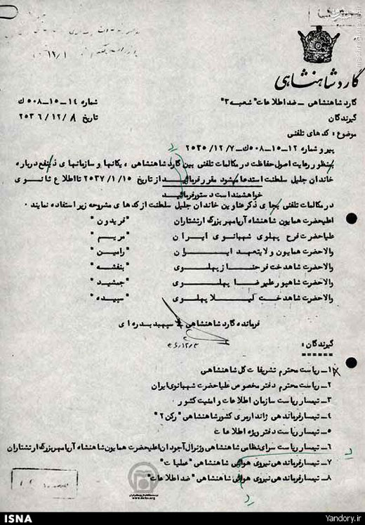 اسامی مستعار شاه و خانواده‌اش + عکس