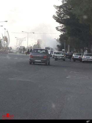 انفجار اتوبوس مسافربری در گناباد + تصاویر لحظه انفجار