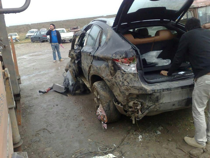 تصادف شدید BMW X6 در ایران +تصاویر