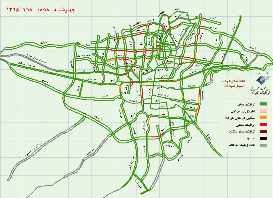 وضعیت ترافیک صبح چهارشنبه+عکس