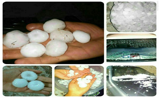 بارش تگرگ به اندازه توپ «پینگ پنگ» در دهلران + عکس بارش تگرگ به اندازه توپ «پینگ پنگ» در دهلران + عکس