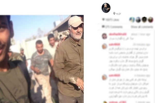 عکس سرلشکر سلیمانی با آستین های خاکی در فلوجه عکس سرلشکر سلیمانی با آستین های خاکی در فلوجه