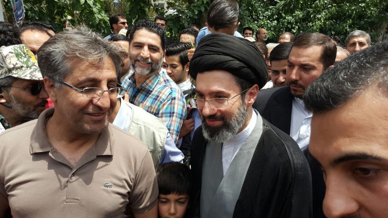فرزند رهبر معظم انقلاب در راهپیمایی روز قدس تهران