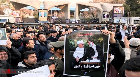 حضور پرشکوه مردم  در دانشگاه تهران در تشییع پیکر آیت الله هاشمی رفسنجانی