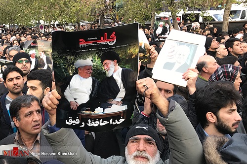 قرائت متن پیام تسلیت مقام معظم رهبری به آیت الله هاشمی در دانشگاه تهران