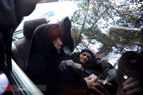 همسر آیت‌الله هاشمی رفسنجانی در مراسم تشییع پیکر همسرش + عکس