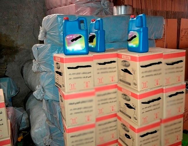 کشف 35 هزار ليتر شوينده غير بهداشتی از يک سوله