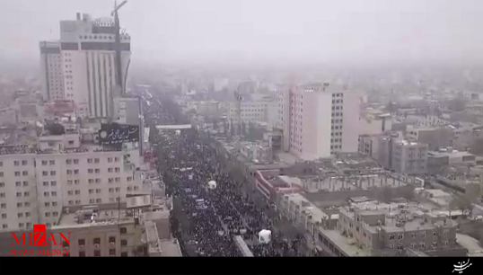 تصاویر هوایی از راهپیمایی ۲۲ بهمن + فیلم