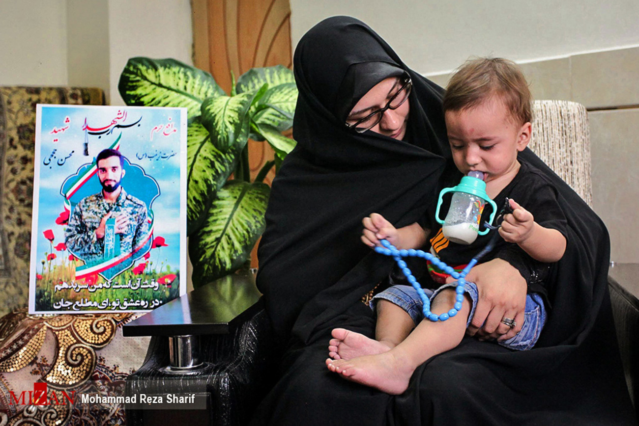همسر و فرزند شهید مدافع حرم محسن حججی