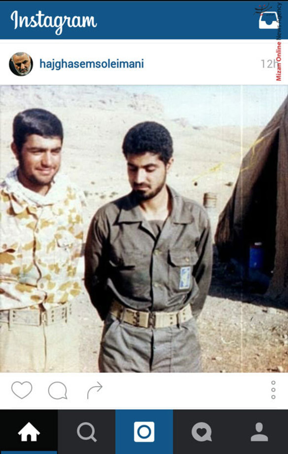 سردار قاسم سلیمانی در کنار شهید مسعود ذهاب ناظوری