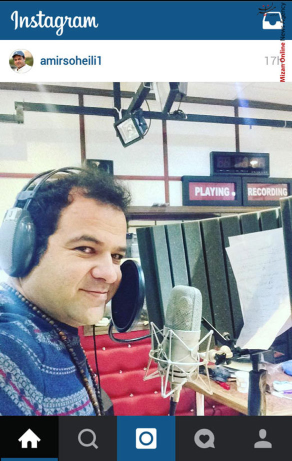 امیر سهیلی در حال ضبط موسیقی