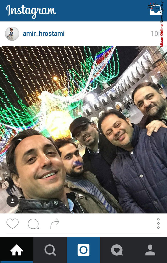 سلفی امیر حسین رستمی و سایر هنرمندان در بهشت