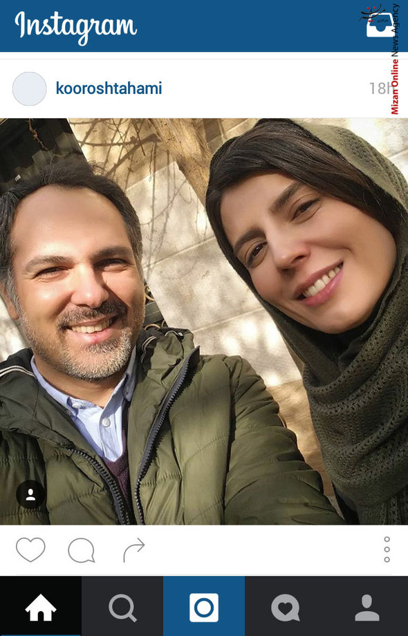 سلفی کوروش تهامی و لیلا حاتمی