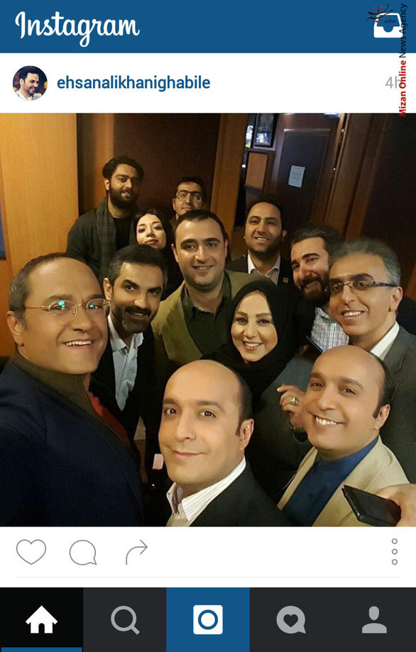 سلفی بازیگران و مجریان در برنامه تلویزیونی «سه ستاره»