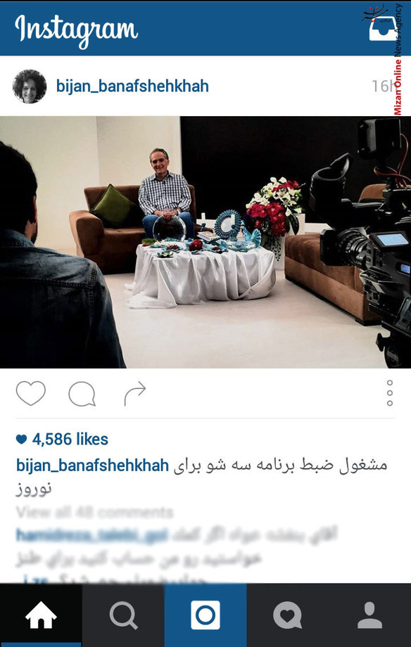 بیژن بنفشه خواه در حال ضبط برنامه «سه شو»