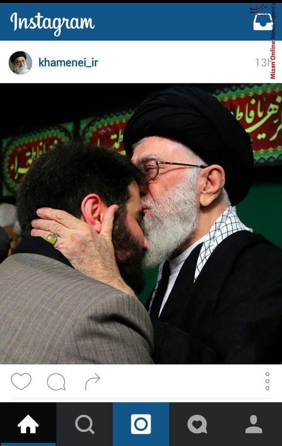 بوسه رهبر انقلاب بر پیشانی «میثم مطیعی»