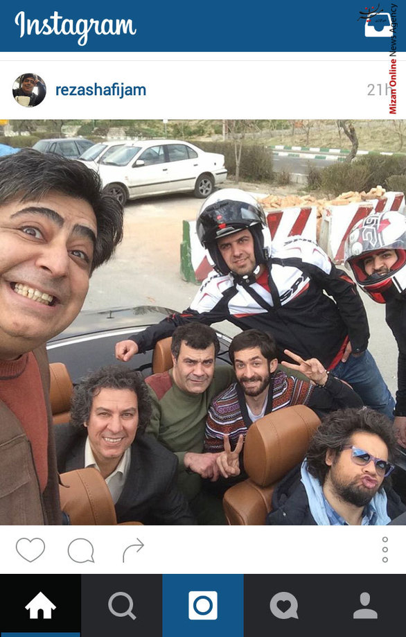 جدیدترین سلفی رضا شفیعی جم با بازیگران مرد
