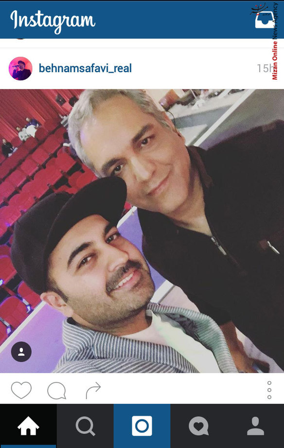 سلفی بهنام صفوی و مهران مدیری سر ضبط برنامه «دورهمی»