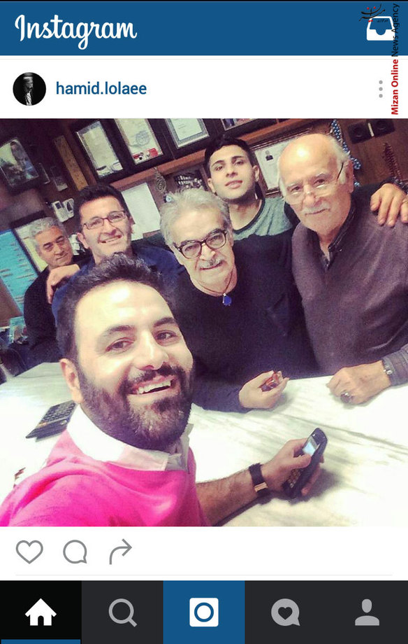سلفی حمید لولایی با فرشید عاشوری و خانواده اش