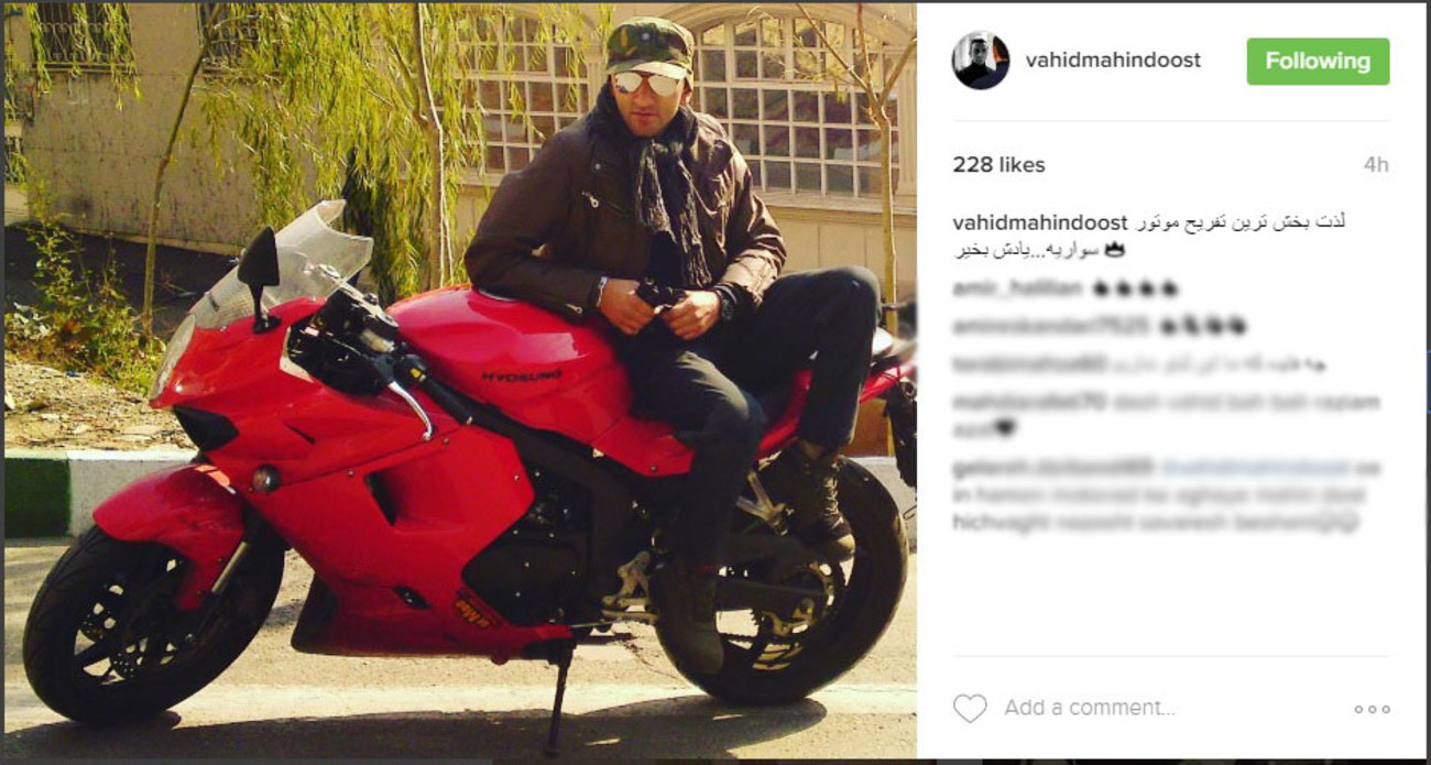 عشق و علاقه وحید مهین دوست، بازیگر طنزپرداز کشورمان به موتور سواری