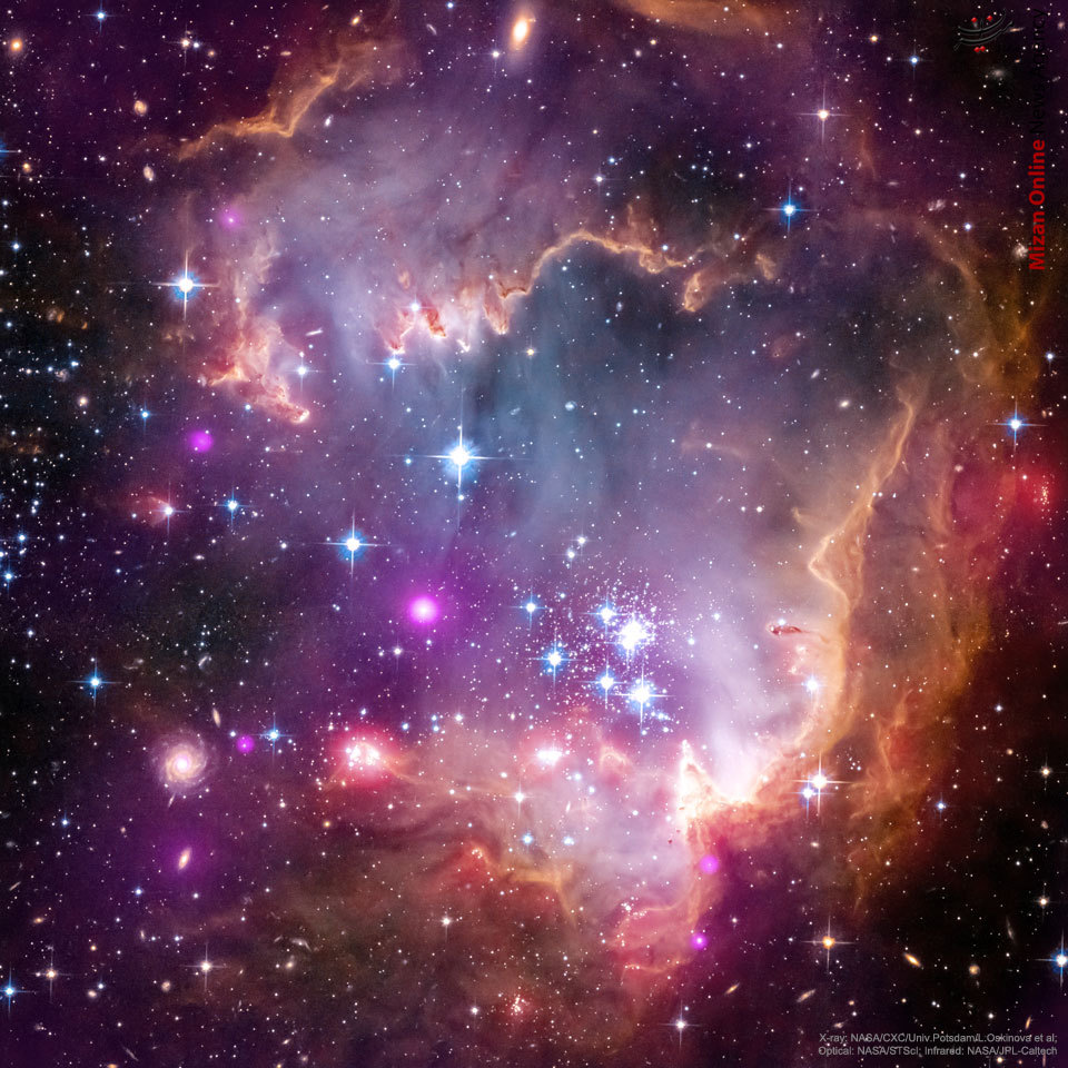 عکس روز ناسا/ NGC 602 و کهکشان های پشت سرش