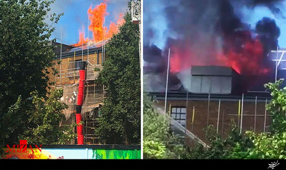 برخاستن شعلههای آتشسوزی از یک ساختمان در لندن/آتشنشانان به محل حادثه اعزام شدند برخاستن شعلههای آتشسوزی از یک ساختمان در لندن/آتشنشانان به محل حادثه اعزام شدند