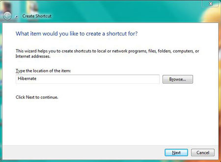 ساخت یک میانبر برای Hibernate کردن کامپیوتر ساخت یک میانبر برای Hibernate کردن کامپیوتر