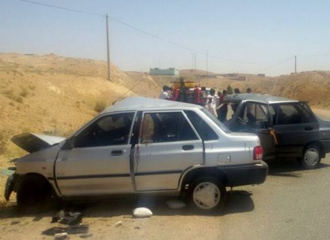 برخورد ۲ پراید با ۲ کشته و ۲ مجروح
