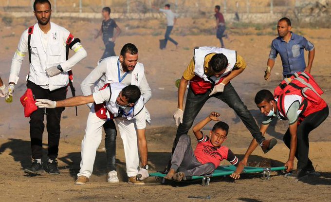 هشتادمین راهپیمایی بازگشت در نوار غزه/۷۷ فلسطینی مجروح شدند هشتادمین راهپیمایی بازگشت در نوار غزه/۷۷ فلسطینی مجروح شدند