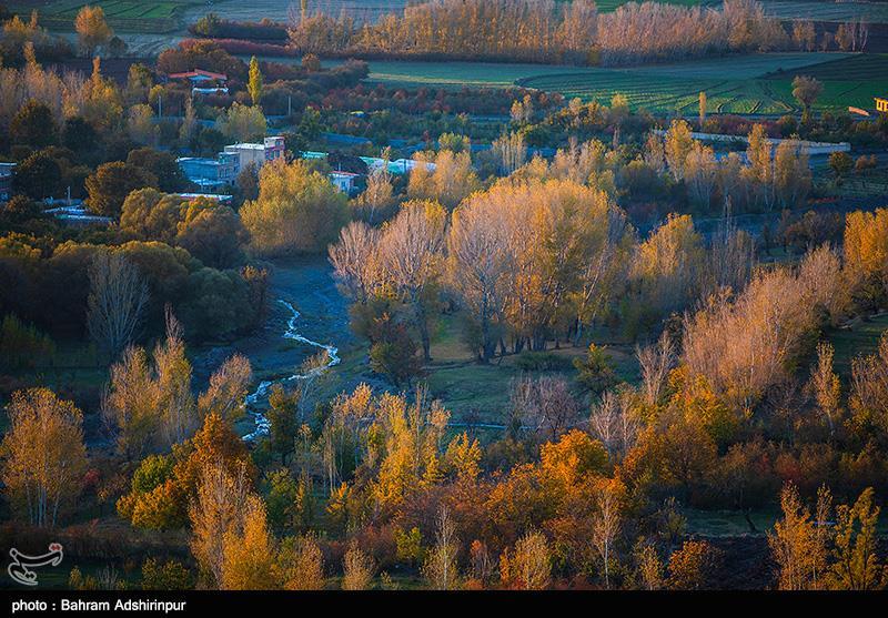 تصاویری از زیبایی پاییز در باغ‌شهر هیر اردبیل