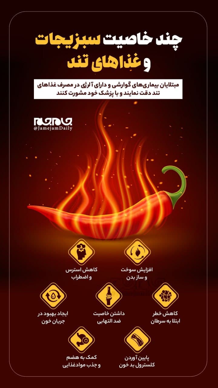 چند خاصیت سبزیجات و غذا‌های تند