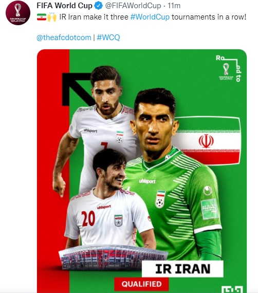 واکنش جالب AFC و FIFA به صعود تیم ملی ایران به جام جهانی واکنش جالب AFC و FIFA به صعود تیم ملی ایران به جام جهانی