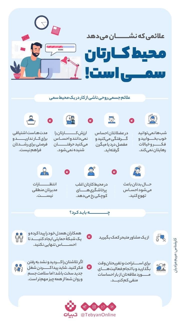 علائمی که نشان میدهند محیط کارتان سمی است! علائمی که نشان میدهند محیط کارتان سمی است!