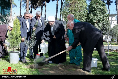 کاشت یک اصله نهال توسط رئیس قوه قضائیه + عکس
