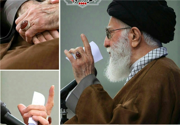 انگشتر اهدایی جوانان انقلابی در دستان رهبر انقلاب+تصاویر انگشتر اهدایی جوانان انقلابی در دستان رهبر انقلاب+تصاویر