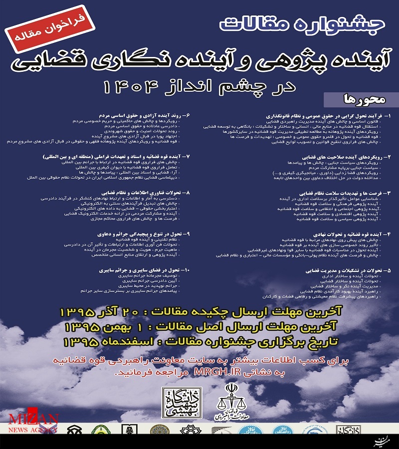 جشنواره ملی آینده پژوهی و آینده نگاری قضایی در چشم انداز 1404 جشنواره ملی آینده پژوهی و آینده نگاری قضایی در چشم انداز 1404