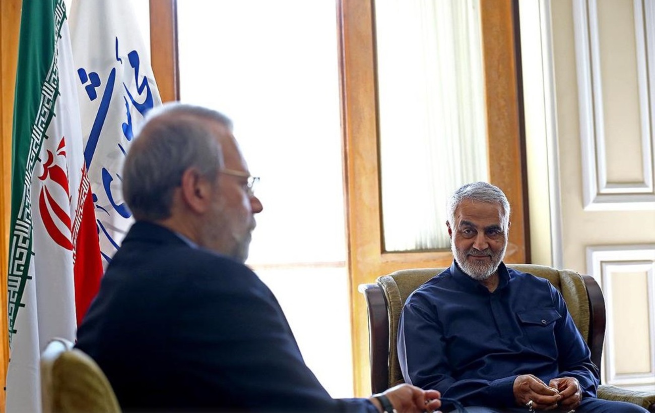 دیدار علی لاریجانی با فرمانده نیروی قدس سپاه پاسداران