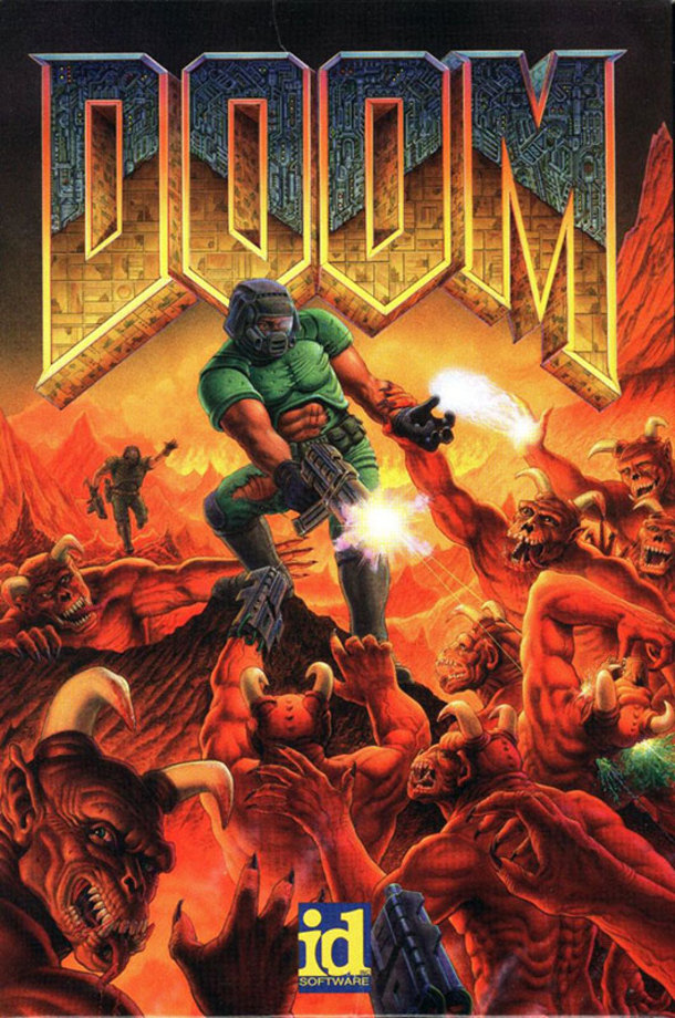 ۱۳. Doom

فقط طراحی زیبای لوگوی DOOM کافی است تا جلد این بازی لیاقت قرار گرفتن در فهرست ما را داشته باشد؛ البته این جلد حرف‌های خیلی بیشتری برای گفتن دارد. شخصیت اصلی بازی با بدن تنومندش در جهنم با گروهی از شیاطین مبارزه می‌کند. کافی است به دشمنی که در گوشه پایین تصویر به شما چشم دوخته است نگاه کنید تا متوجه وخامت اوضاع شوید. بازی Doom در سال ۱۹۹۳ با یک گرافیک انقلابی، یک گیم‌پلی جذاب و یک جلد تاثیرگذار منتشر شد.