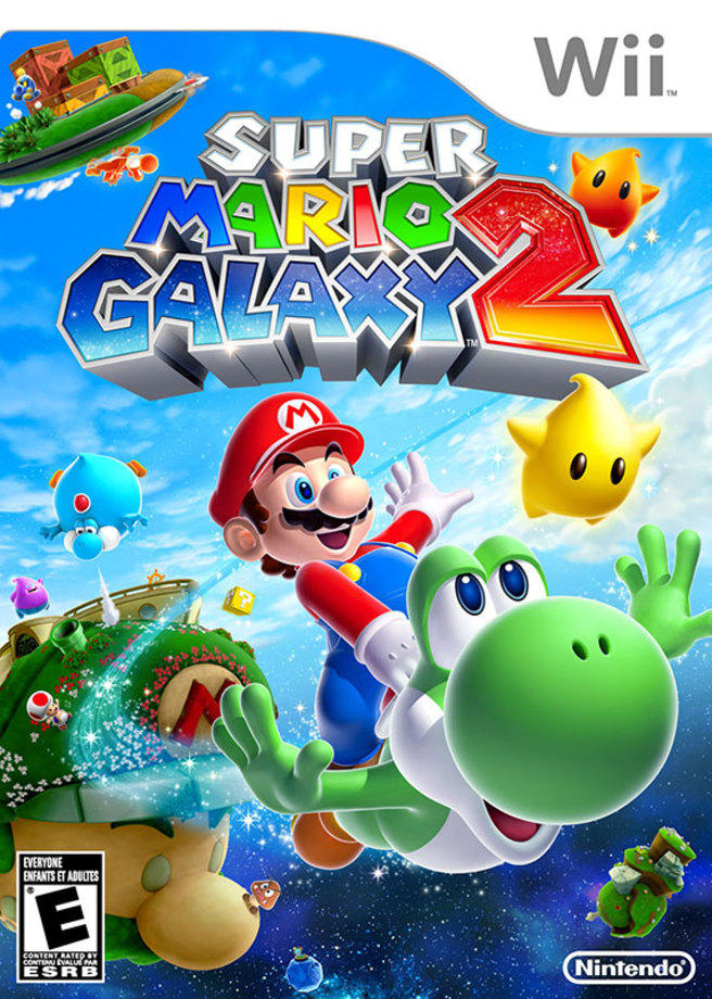 ۱۸. Super Mario Galaxy 2

مجموعه Super Mario از دیرباز با دنیاهای رنگارنگ و جذابش شناخته می‌شود. قابلیت سفر بین سیارات مختلف یعنی اینکه محیط‌های Super Mario Galaxy 2 حتی از بازی‌های قبلی این مجموعه نیز متنوع‌تر هستند. شخصیت «یوشی» نقش بسیار پررنگی در گیم‌پلی این بازی ایفا می‌کند، به همین دلیل تصویر او را حتی بزرگتر از «ماریو» می‌بینیم. رنگ‌های شاد و زنده‌ای که در جلد Super Mario Galaxy 2 استفاده شده‌اند از همان ابتدا توجه مخاطب را جلب می‌کنند.