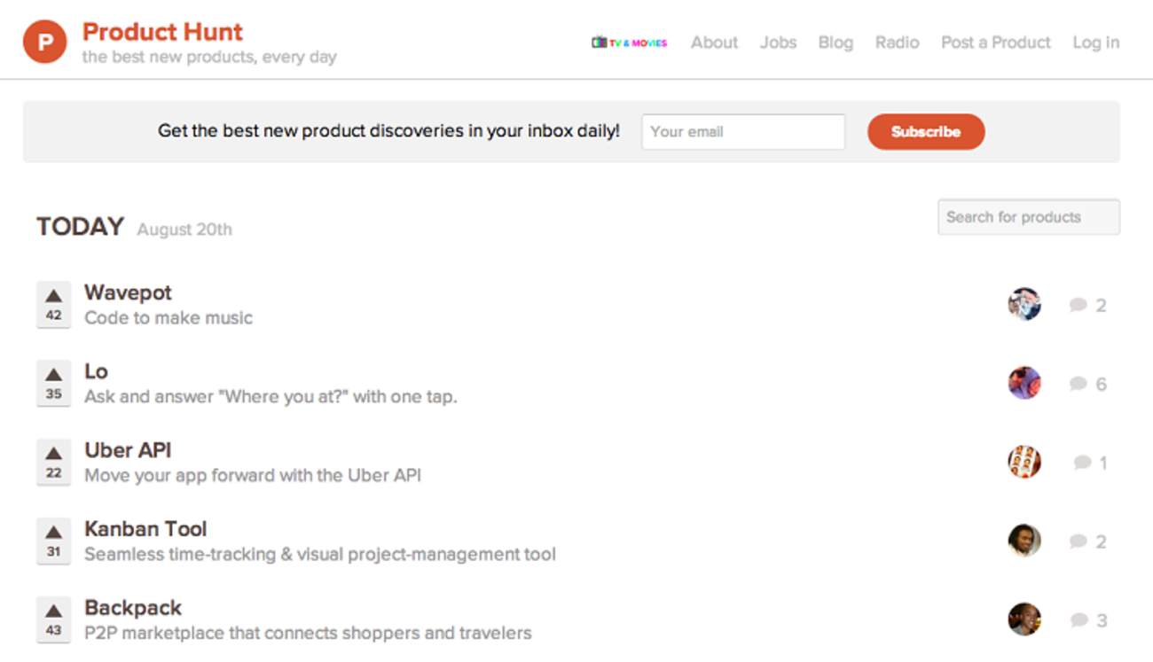 Product Hunt

شاید نام این اپلیکیشن برای مقاصدی مانند افزایش بهره‌وری تا حدی عجیب به نظر بیاید اما می‌توان گفت که جزء بهترین‌ها محسوب می‌شود. چرا که می‌توان اخبار جدیدترین محصولات را از طریق آن پیگیری کرد. ضمن این که این برنامه منبع الهام بخشی برای ایده پردازی به شمار می‌آید.

قیمت: رایگان

دانلود:  Desktop , iOS