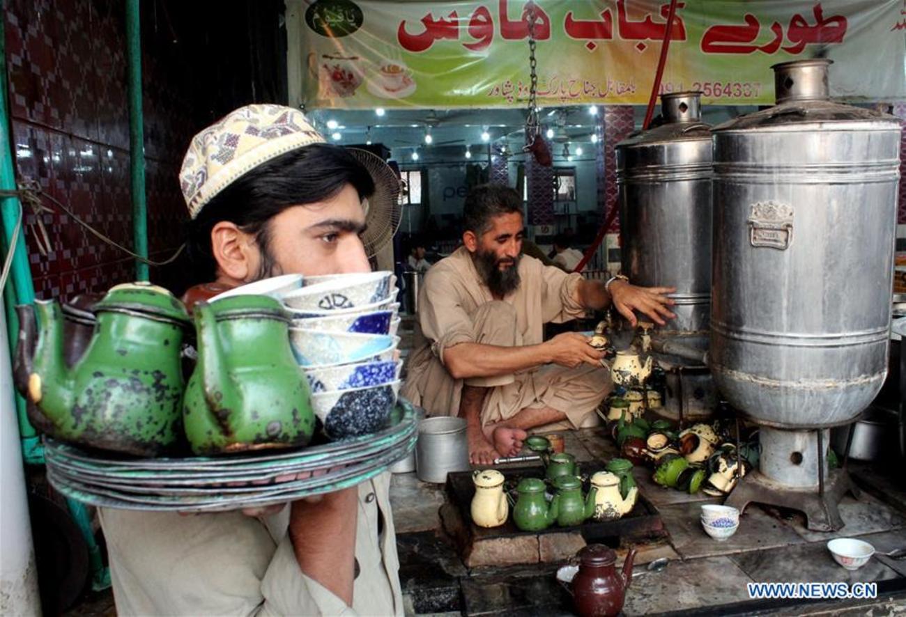 قهوه خانه ای در شمال غرب پیشاور در پاکستان