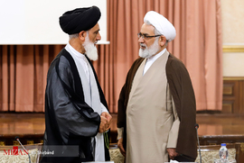 حجت الاسلام والمسلمین منتظری و حجت الاسلام والمسلمین مرتضوی مقدم در همایش روسای کل دادگستری‌ها و دادستان‌های مراکز استان‌ها با حضور رئیس قوه قضاییه