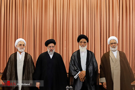 حجت الاسلام والمسلمین منتظری، حجت الاسلام والمسلمین مرتضوی مقدم، آیت الله رئیسی و حجت الاسلام والمسلمین محسنی اژه ای 