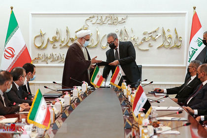  گفتگوی دو جانبه رئیس قوه قضاییه با «فائق زیدان» رئیس شورای عالی قضایی عراق