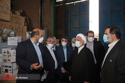 بازدید حجت الاسلام والمسلمین محسنی اژه‌ای رئیس قوه قضائیه از انبار مرکزی جمع آوری و فروش اموال تملیکی در تهران