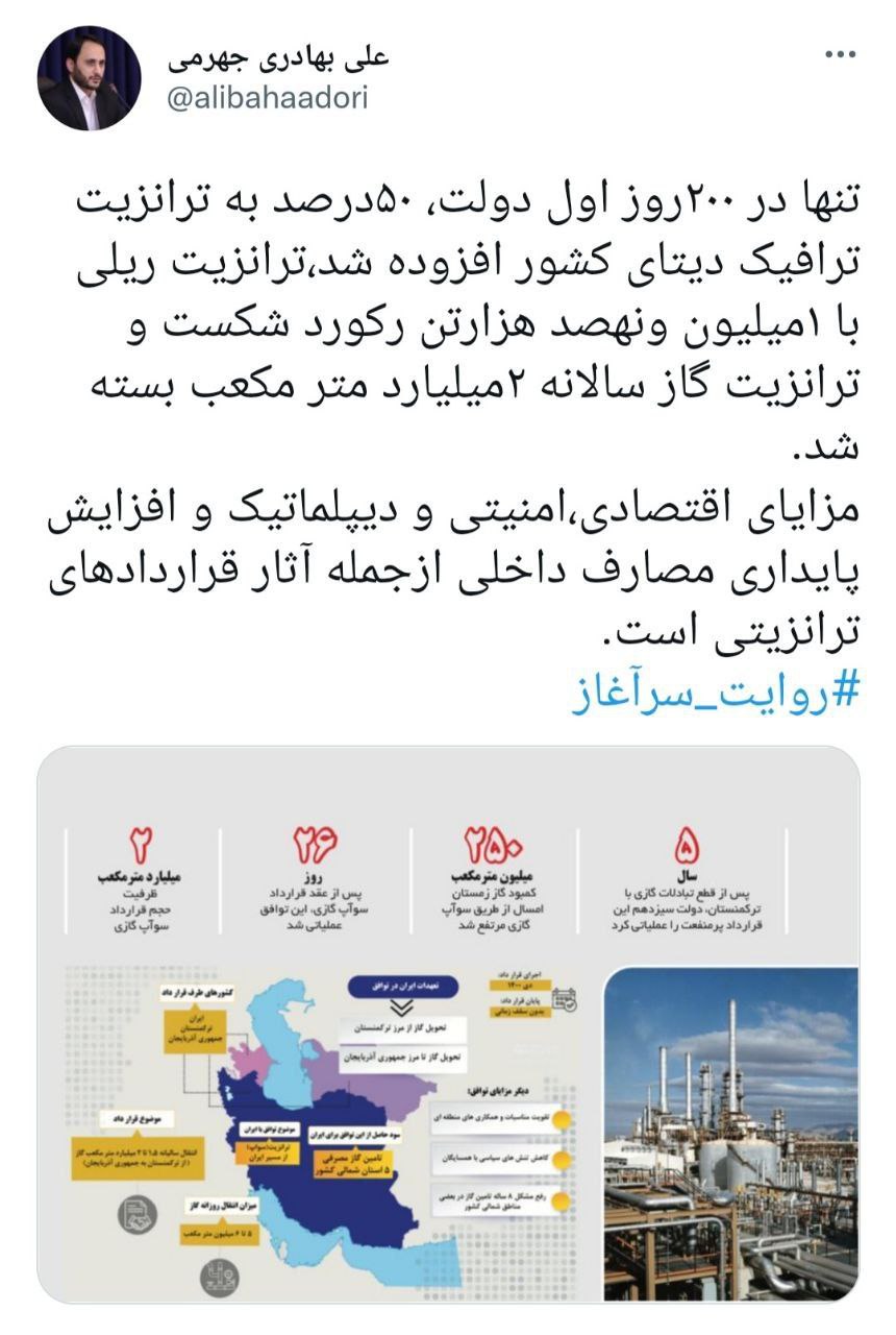جهرمی:  تنها در ۲۰۰روز اول دولت، ۵۰درصد به ترانزیت ترافیک دیتای کشور افزوده شد