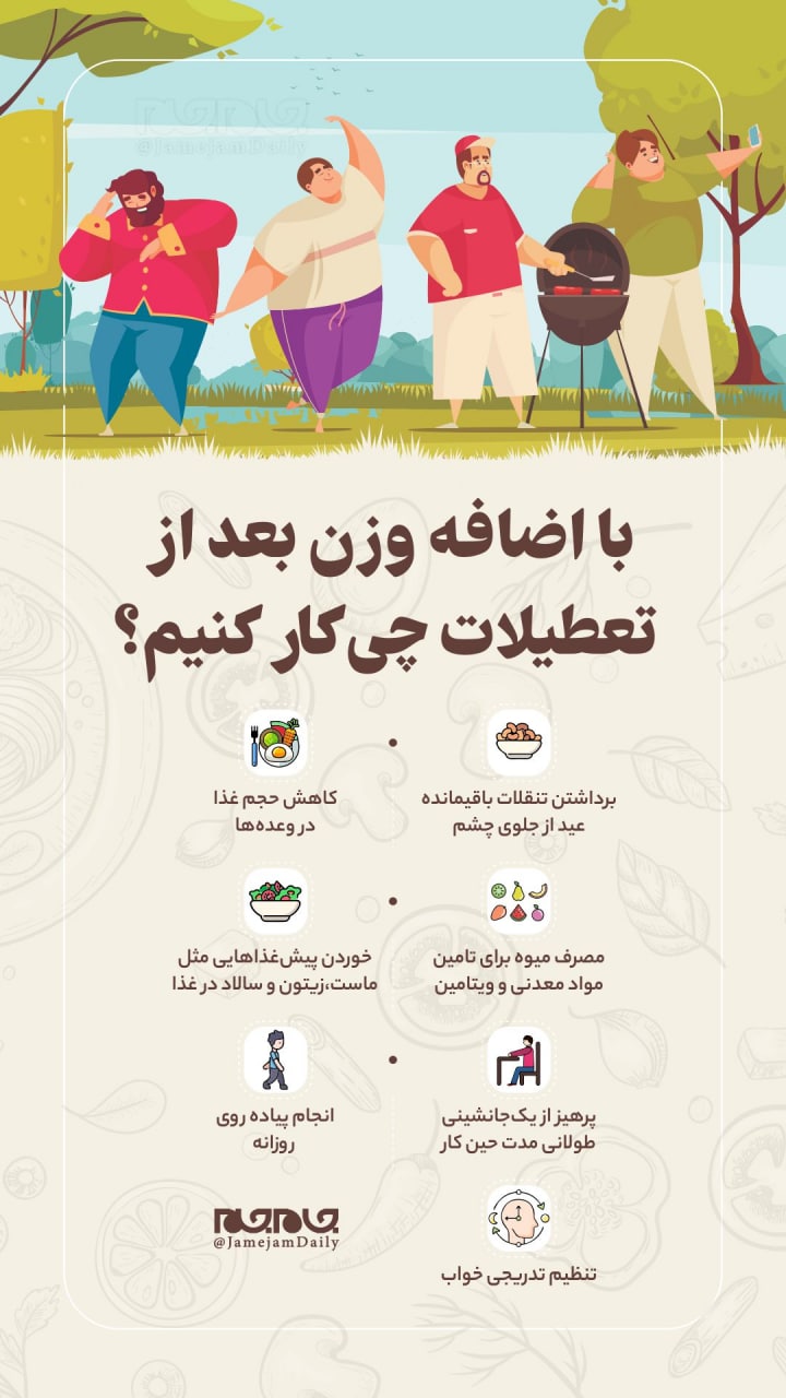 اضافه وزن بعد از تعطیلات را چگونه کنترل کنیم؟