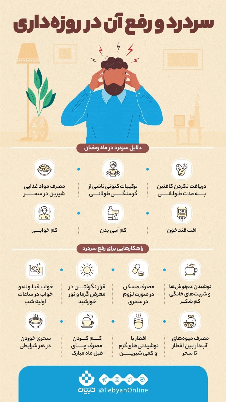 سردرد را در ماه رمضان چگونه درمان کنیم؟ سردرد را در ماه رمضان چگونه درمان کنیم؟